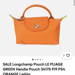 Longchamp Le Pliage Mini Bag in Orange and Green